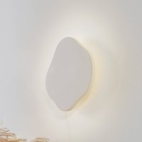 Lindby LED-vägglampa Nielson, beige, gips, 30 cm hög