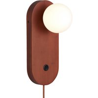 GOOD & MOJO Wandlampe Java, braun, Glas/Bambus, Stecker