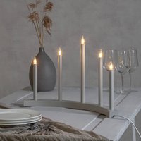 STAR TRADING Accent candelabra, five-bulb, light grey