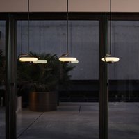 kdln LED pendant light TRATTO, black, Ø 27 cm, metal/glass