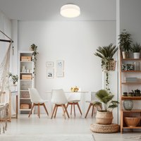 Briloner Duck LED ceiling light, white, Ø 38 cm, fabric, 3000K