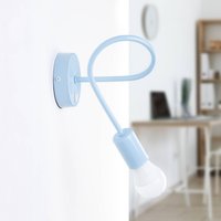 HELAM Vägglampa Oxford, blå, metall, 1 lampa, E27, strömbrytare