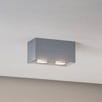 Euluna Plafonnier Ara Maxi en aluminium à 2 lampes, gris