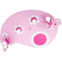 Elobra Taklampa Blad Fjäril i rosa, 4 lampor