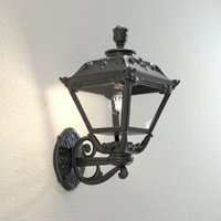 Fumagalli Golia wall lantern for outdoors black clear 2,700K