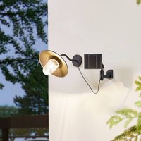 Lindby LED-solcellslampa Virane, svart, aluminium