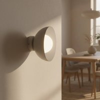 EMIBIG LIGHTING Vägglampa Bibi K1, beige, stål/glas, Ø 18 cm
