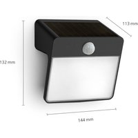 Philips LED-solcellsvägglampa Yarixa, rörelsevakt