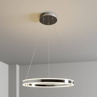 Lucande LED pendant light Lyani, Ø 60 cm, chrome, dimmable
