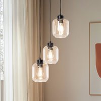 Eko-Light Suspension Sombra, ambre, à 3 lampes, ronde