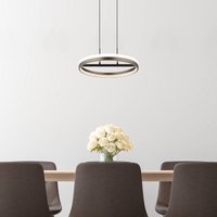 Globo Suspension LED Della, Ø 40 cm, gris foncé, métal