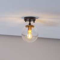 Opviq Taklampa Atmaca 10205 antikguld/svart glas klart Ø 15 cm