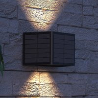 Calex Solar-LED-utomhusvägglampa Caserta, upp/ner, svart