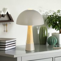 Globo Bordslampa Paulin, matt grå/träimitation, metall, höjd 36,5 cm