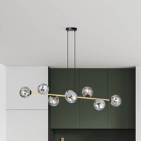 Euluna Glassy pendant light, 8-bulb, black/gold/graphite
