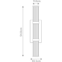 Quintiesse FAYTON LED outdoor wall light, black, height 54 cm, metal, IP44