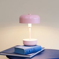 Dyberg Larsen Lampe à poser LED rechargeable Haipot, rose, intensité