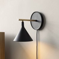 Audo Copenhagen Audo LED-vägglampa Cast, svart, IP44, dimmer, stickpropp