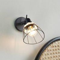 Reality Leuchten Vägglampa Jerome, Ø 14 cm, 1 lampa, matt svart, strömbrytare