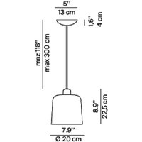 Luceplan Zile pendant light black matt, Ø 20 cm