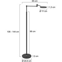 Steinhauer LED-golvlampa Soleil, svart, metall, dimmer