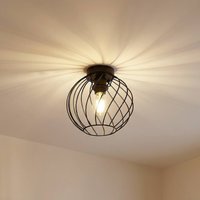 Lindby taklampa Danika, Ø 25 cm, svart, metall