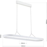ORION Carrara LED-hänglampa, vit, höjdjusterbar, CCT
