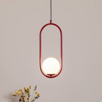 ALDEX Dione pendant light, 1-bulb, wine red/white