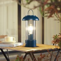 Lindby rechargeable table lamp Yvette, blue, IP44, touch dimmer
