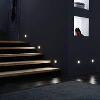Hera LED-vägginbyggnadslampa Wall F, grå, 1,8 W, 7,5 x 7,5 cm
