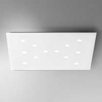 ICONE Slim - flat LED ceiling light, 12-bulb, white