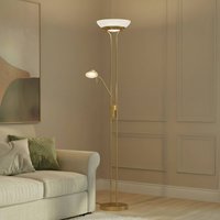 Lindby LED-golvlampa Yveta, mässing, metall, dimbar, 183cm