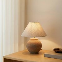 Lucande bordslampa Thalorin, höjd 39 cm, brun, keramik