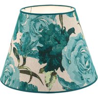 Duolla Lampskärm Sofia Höjd 25 cm, blommönster turkos