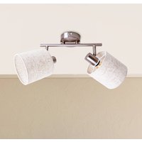 Näve Maron ceiling light, two-bulb, fabric, natural