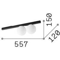 Ideallux Ideal Lux plafonnier Binomio, blanc, à 2 lampes, métal, verre