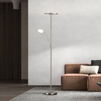 FISCHER & HONSEL Lampe sur pied LED Sorento nickel hauteur 182 cm à 2 lampes CCT Touchdim