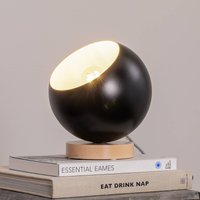 Envostar Arvid table lamp wooden base lampshade black