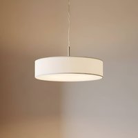 Lindby pendant light Sebatin, Ø 50 cm, white, fabric, E27