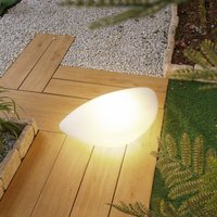 Lindby outdoor floor light Arani, white, plastic, plug
