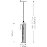 Quintiesse LED-hänglampa ESPADA, guldborstad, Ø 15 cm metall/glas
