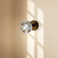 Lindby vägglampa Valentina, grå/svart, glas, Ø 10 cm