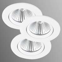 Nordlux Freemont LED downlight 2,700 K set of 3, white