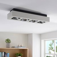 Arcchio spotlight Vince, 47 cm, 4 lampor, vit/krom, GU10