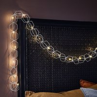 Markslöjd Serve LED string lights, 20-bulb, silver