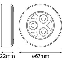 OSRAM LED furniture light DOT-IT-CLASSIC, silver, battery, dimmable