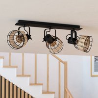 EGLO Anwick 1 downlight, rattan decoration, 3-bulb