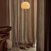 FRANDSEN Golvlampa Ball Glass, sandgrå, glas, 130 cm, E27