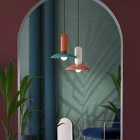Ferroluce Pau pendant light, orange/cream