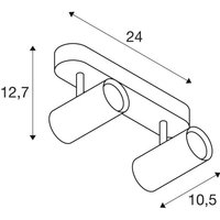 SLV Spot pour plafond LED Noblo, longueur 24 cm, métal, à 2 lampes